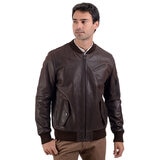 Perry Ellis, Chamarra de Piel para Caballero, Color Café Oscuro, Varias Tallas