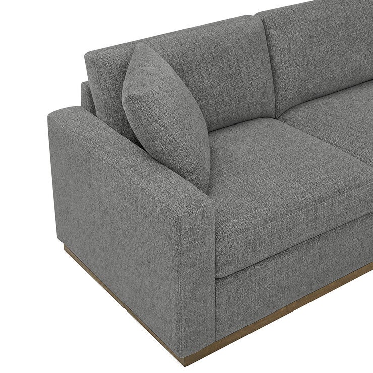 Henredon, Seccional de 3 Piezas con Otomano y Base de madera Henredon, Seccional de 3 Piezas con Otomano y Base de madera