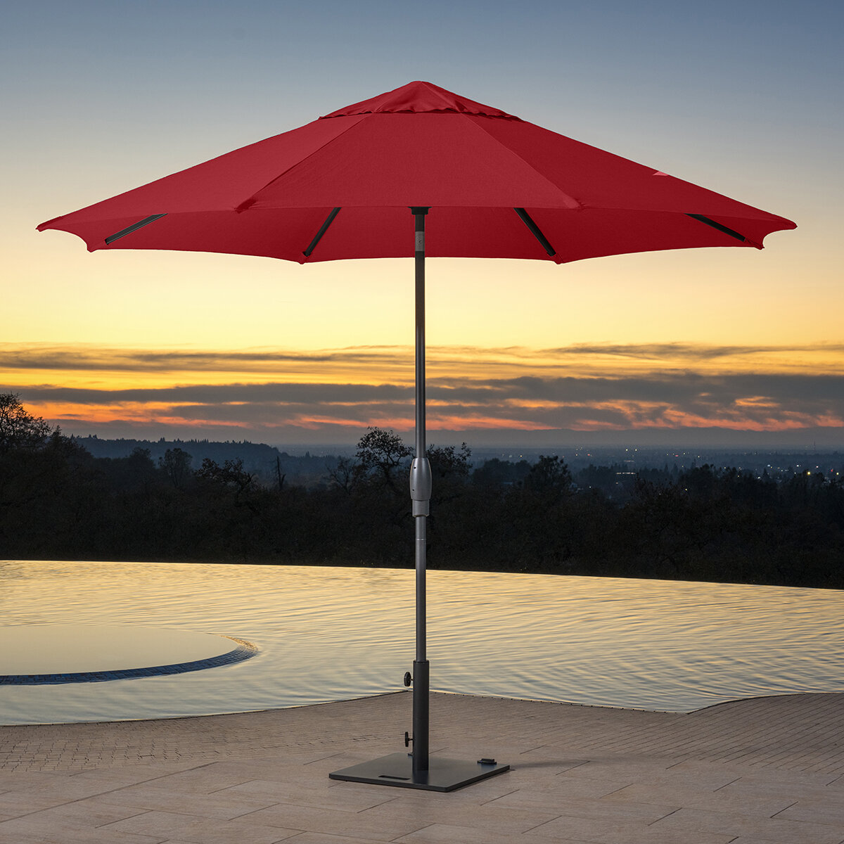 SunVilla, Sombrilla redonda de 3m, Roja