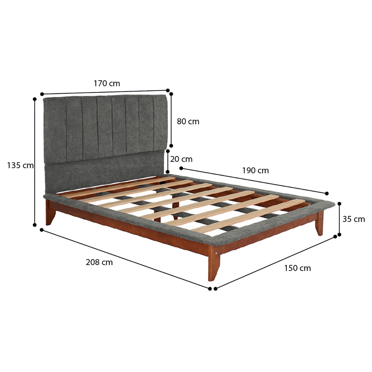 Violanti, Cama Queen Gris