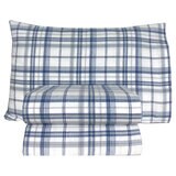 Flannel From Portugal, Juego de Sábanas de Franela, Tamaño Individual 3 piezas, Light Blue Plaid