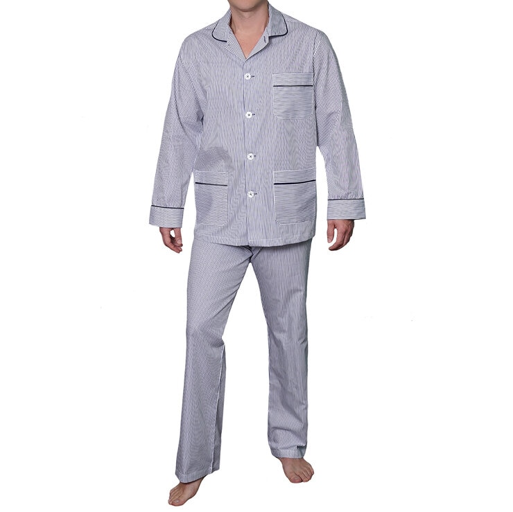 Emporio Colombo Pijama para Caballero, 2 piezas, Rayas Marino,Vari EG Emporio Colombo Pijama para Caballero, 2 piezas, Rayas Marino,Vari EG