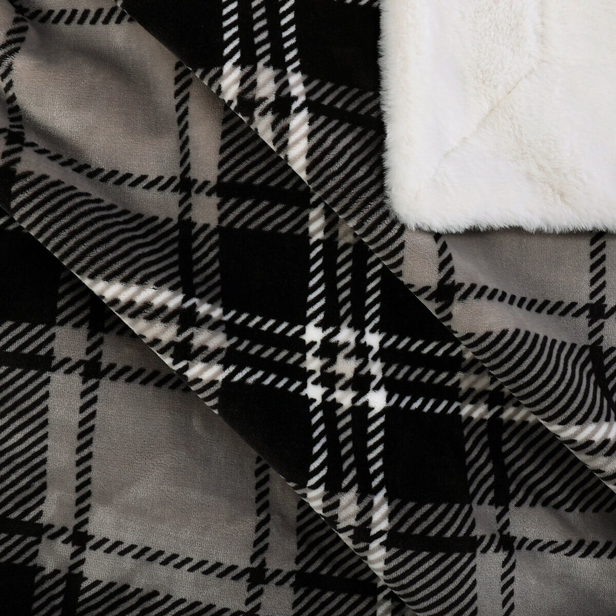 Life Comfort, Frazada, Modelo Cuadros Negros