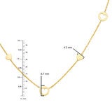 Collar de Corazones, 45.72cm, Oro Amarillo 14K Collar de Corazones, 45.72cm, Oro Amarillo 14K