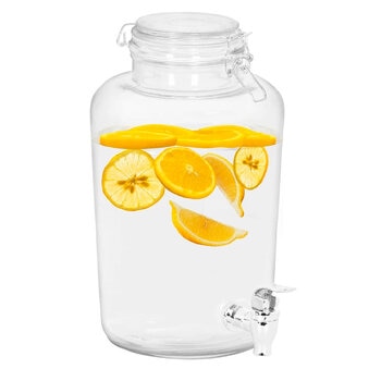 Top Choice Dispensador de Bebidas de Vidrio con Tapa Hermética de 4L