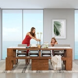 Transformer Table, Set de Comedor Expandible Color Marrón, Capacidad de hasta 12 Personas, 100% Madera