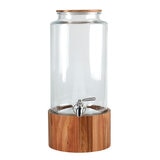 Studio Tu. Dispensador de Vidrio con Base de Madera de Acacia para Bebidas de 8.3L