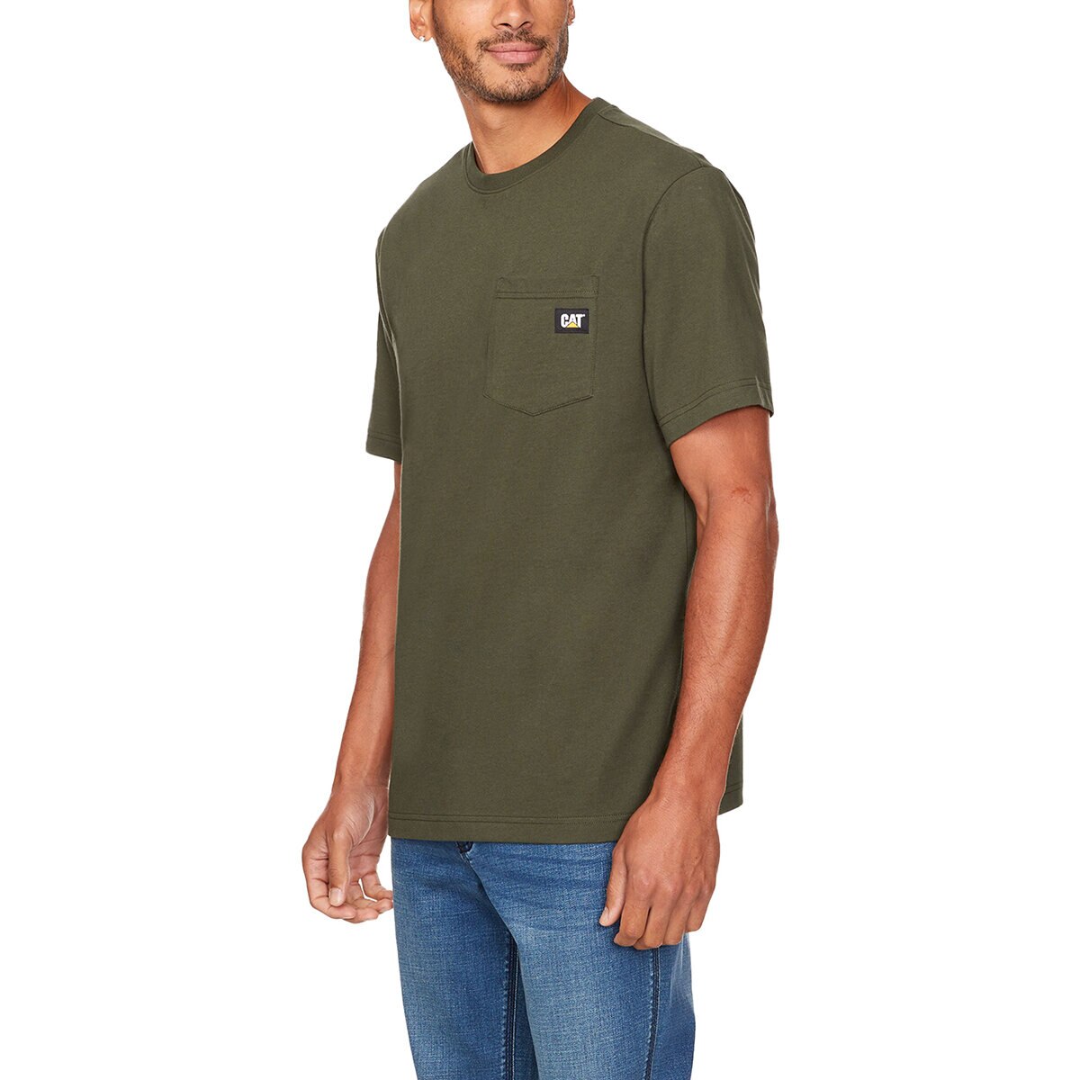 Caterpillar Playera para Caballero Verde Mediana