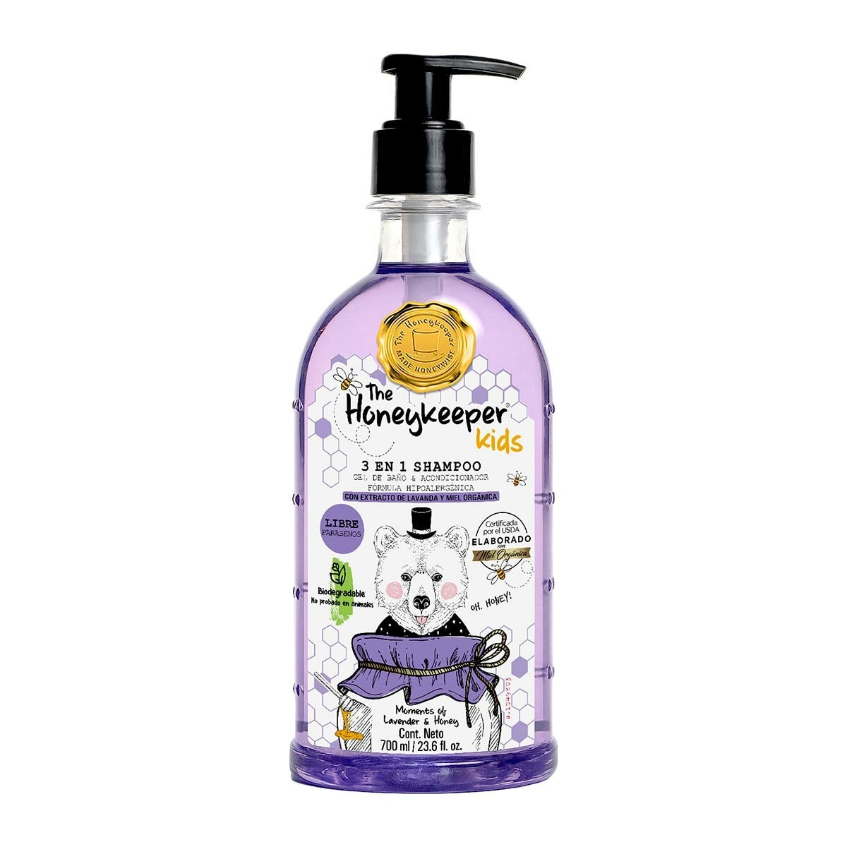 The Honeykeeper Shampoo 3 en 1 con Lavanda 3 pzas de 700 ml