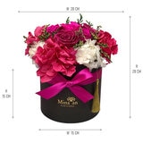 Mina'an Flor Eterna, Bouquet Mix Fiusha Caja Negra, Duración 6 Meses