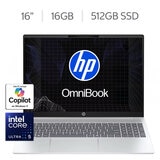 HP 16-af1053la Omnibook 5 AI Laptop 16" 2K OLED Intel Core Ultra 5-225U 16GB 512GB SSD - 12 Meses M365 Personal