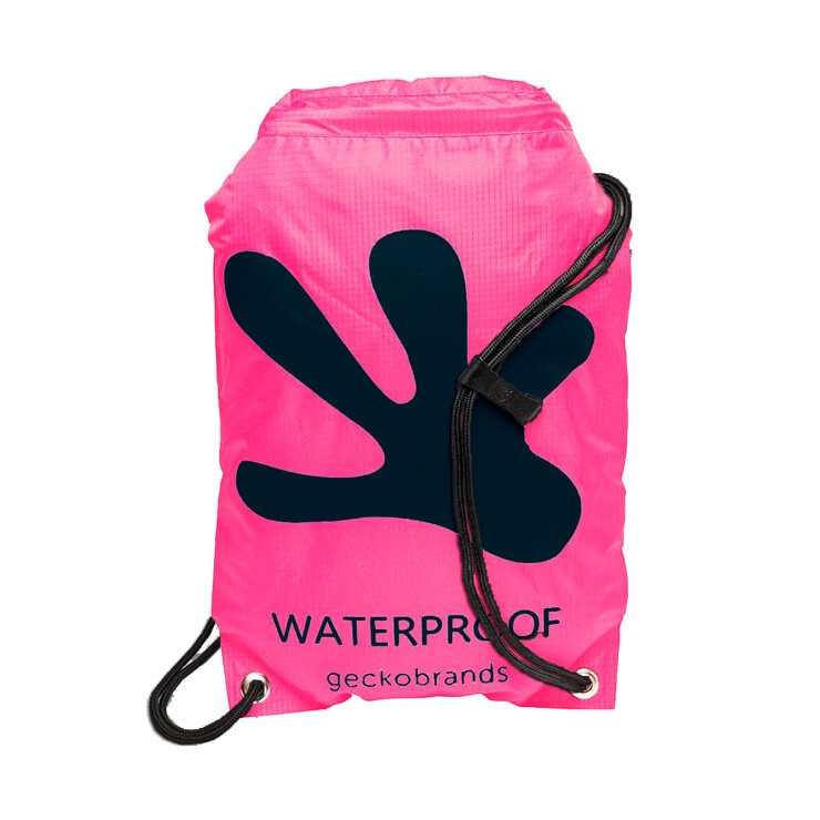 GeckoBrands, Mochila Impermeable con Cordones de Uso Rudo, Color Rosa GeckoBrands, Mochila Impermeable con Cordones de Uso Rudo, Color Rosa