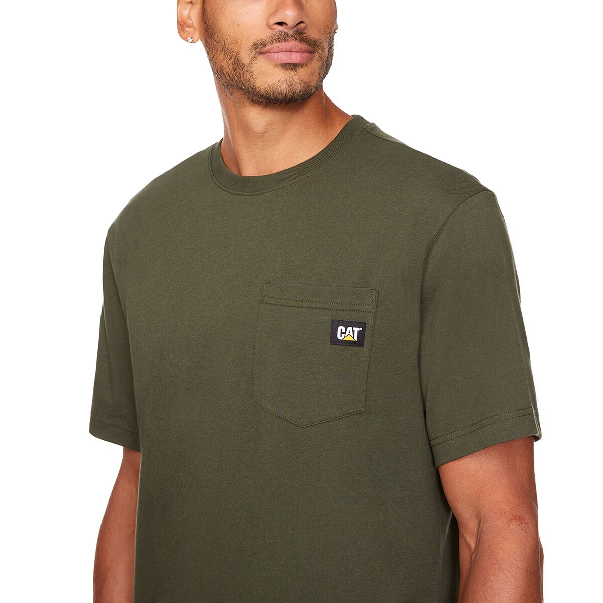 Caterpillar Playera para Caballero Verde Mediana