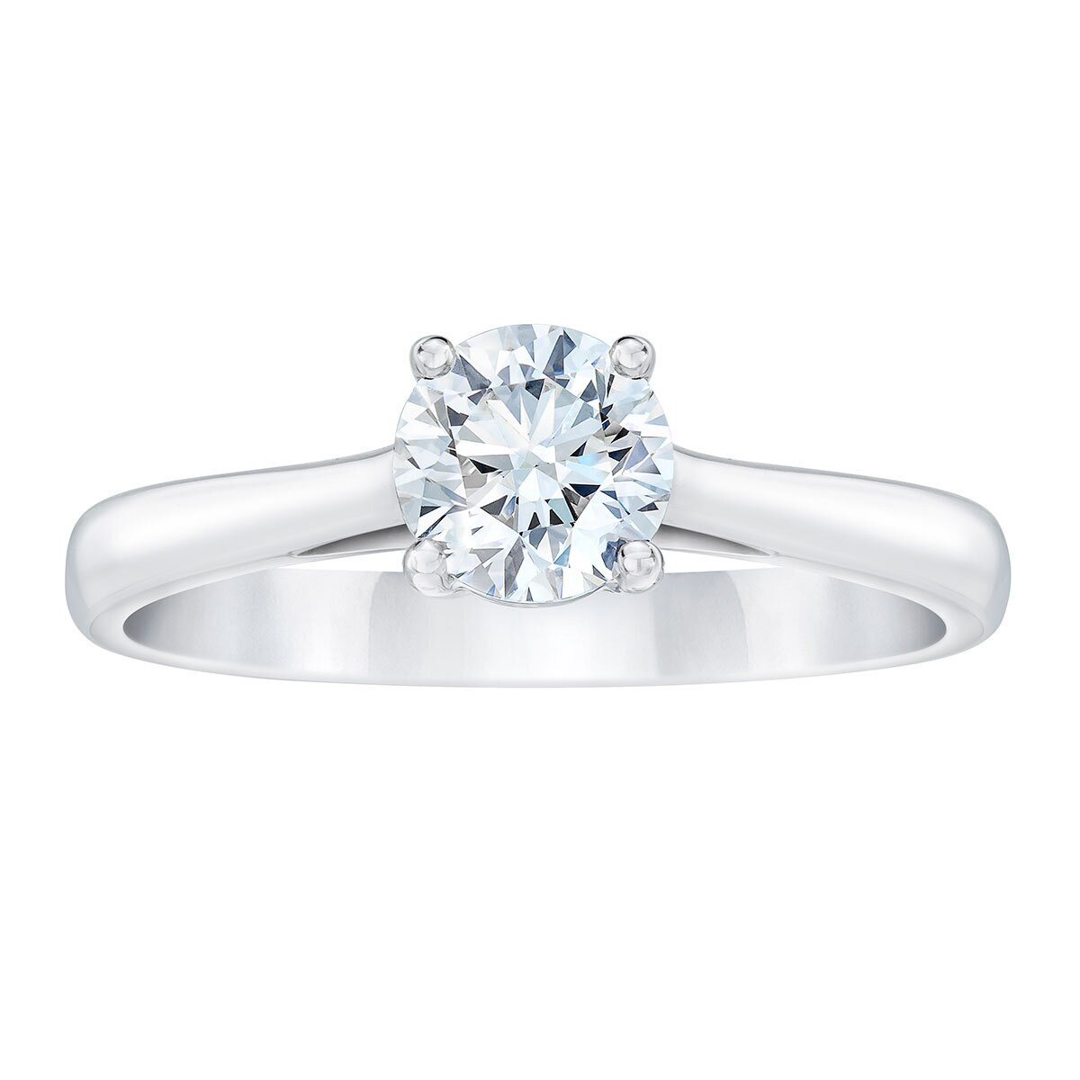 Anillo, 0.50ct Diamante Solitario, Oro Blanco de 14K Anillo, 0.50ct Diamante Solitario, Oro Blanco de 14K