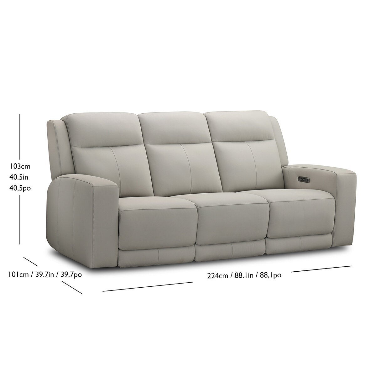 Simon Li Furniture, Wren, Sofá Reclinable de Piel con Sistema Eléctrico Simon Li Furniture, Wren, Sofá Reclinable de Piel con Sistema Eléctrico