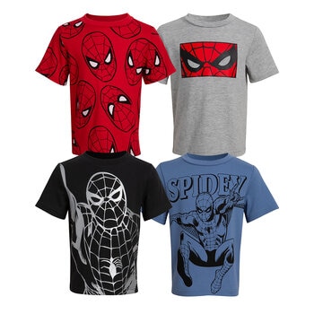Playera 4 piezas para Niños o Niñas Varias Tallas y Colores