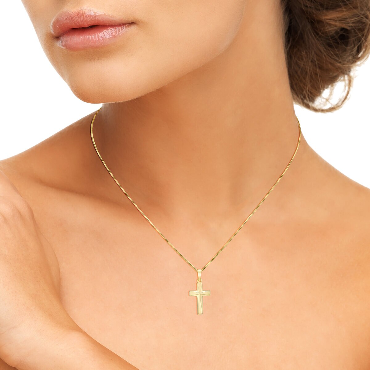 Dije de Cruz, Reversible, Oro Amarillo 14K