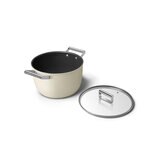 Smeg Olla de 26cm con Tapa de Cristal blanco
