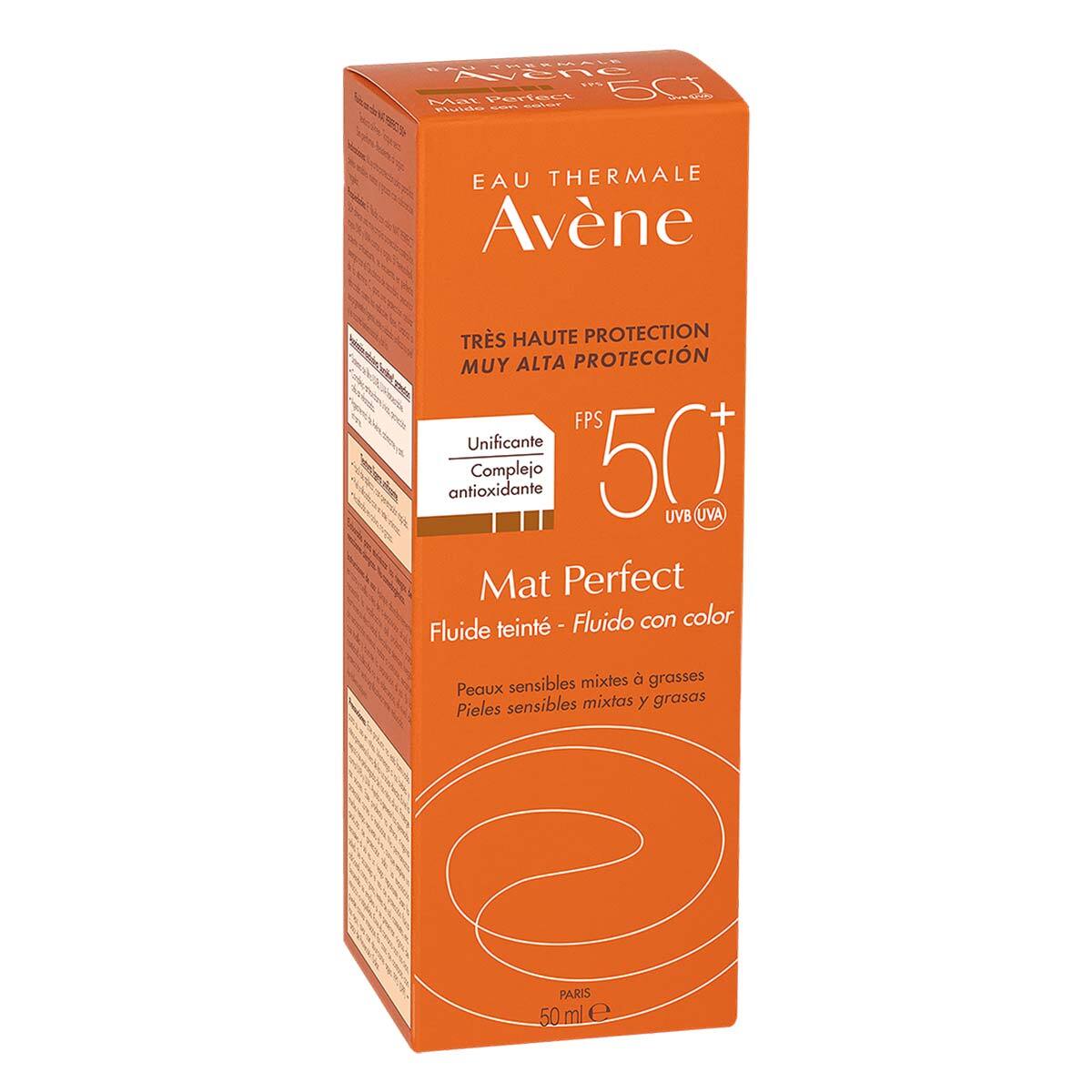 Avène Mat Perfect Protector Solar Toque Seco con Color FPS 50+ 50 ml