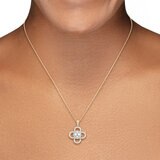 Dije de Perla Cultivada, 8-8.5mm, Con Diamantes .19ctw, Oro Amarillo de 14K