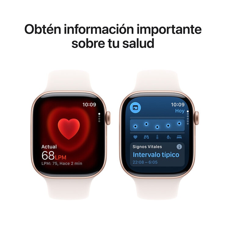 Apple Watch Series 11 (GPS + Celular) 46mm Aluminio Oro Rosa + Correa Deportiva Rubor Claro - Talla S/M