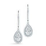 Aretes de Diamantes .95ctw, Forma de Lágrima, Oro Blanco 14kt Aretes de Diamantes .95ctw, Forma de Lágrima, Oro Blanco 14kt