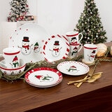 Crown Baccara Vajilla de Porcelana 16 piezas, Muñeco de Nieve