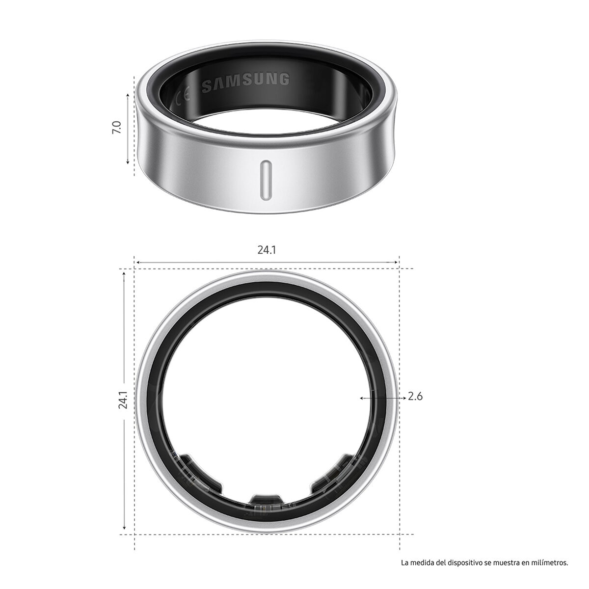 Samsung Galaxy Smart Ring Plata Titanio - Talla 9