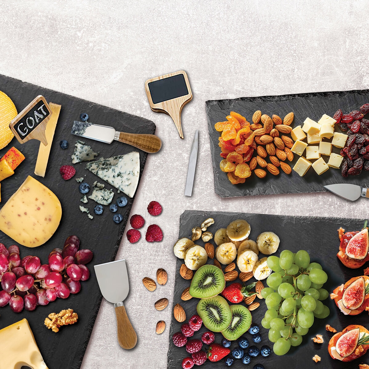 Birdrock Home Juego de Pizarras para Servir, 13 piezas