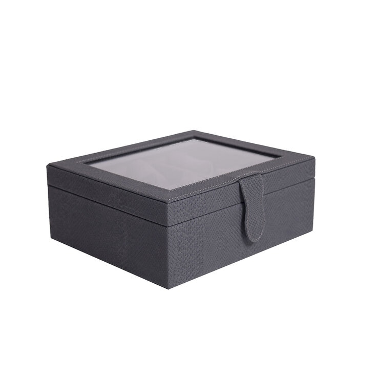 BHOME, Relojero de Vinipiel, 6 Compartimientos , Color Gris BHOME, Relojero de Vinipiel, 6 Compartimientos , Color Gris