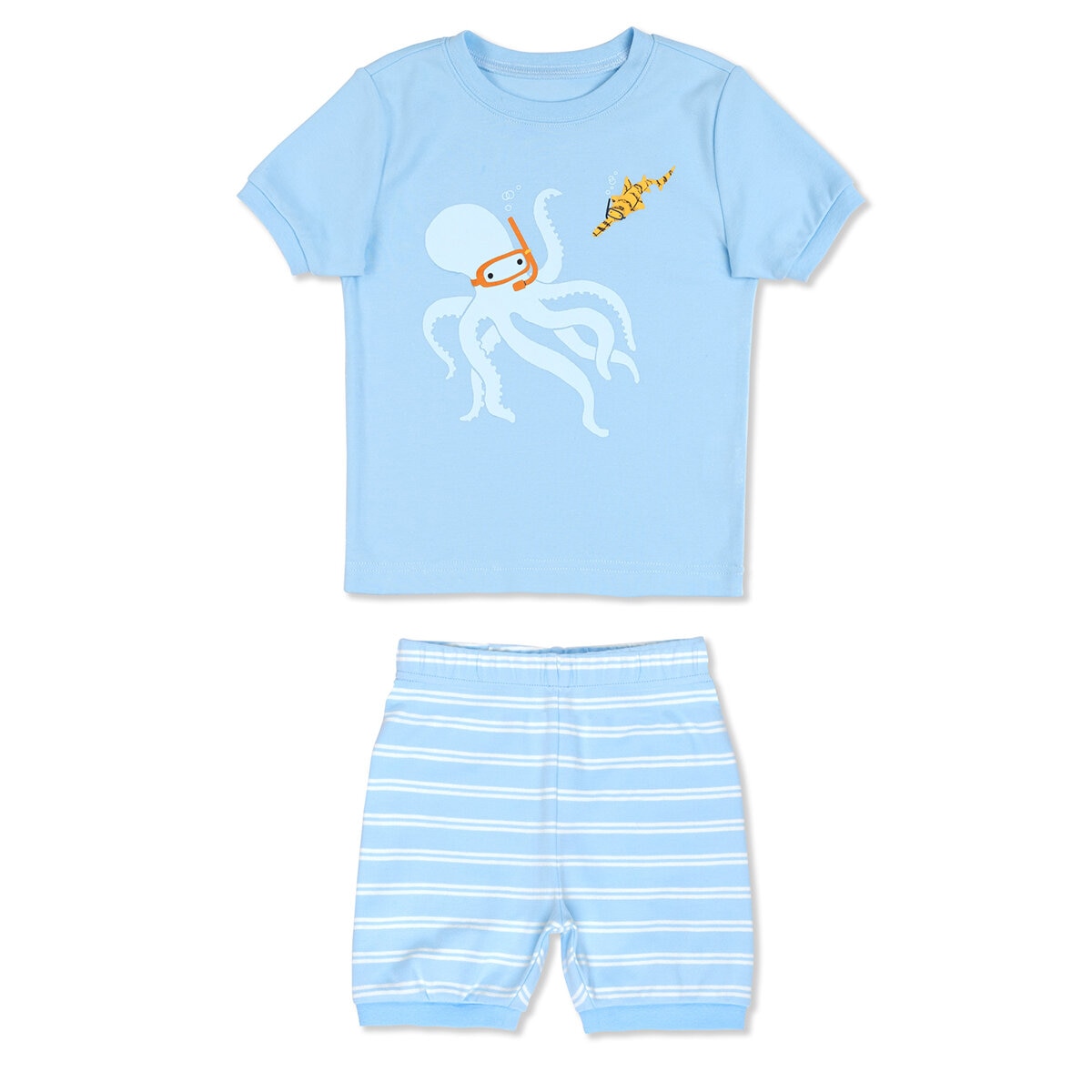 Pekkle Pijamas 4 piezas para Niños o Niñas Pulpo / Tiburón 3 Años