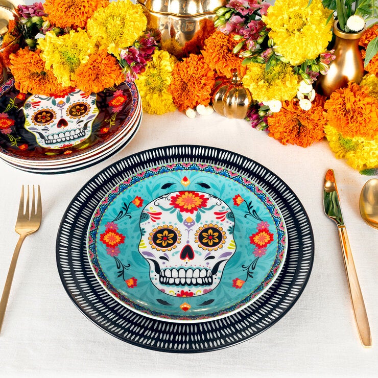Sango, Juego de Platos de Cerámica de Día de Muertos, 6 piezas