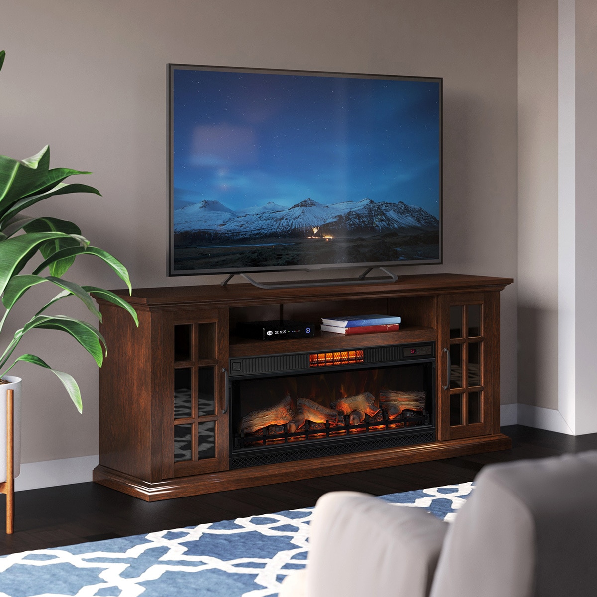 Twin Star, Consola con Chimenea, Mayson Costco México