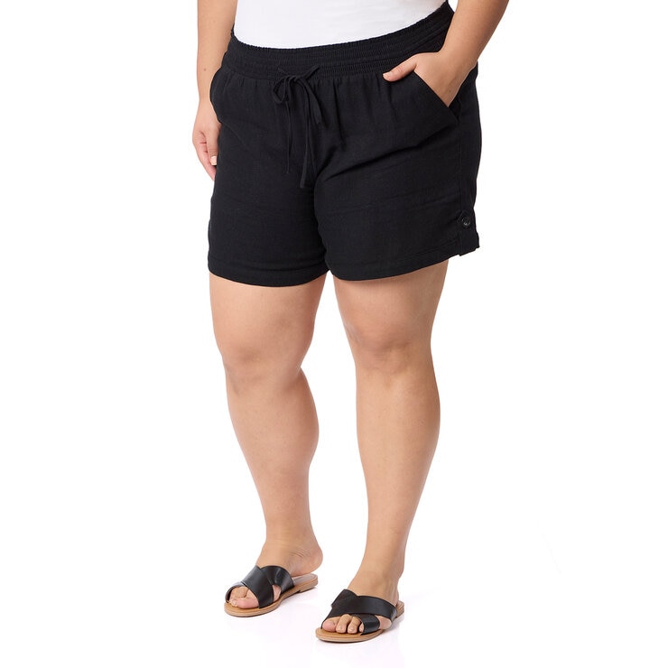 Briggs Shorts Tipo Lino para Dama Negro Chica