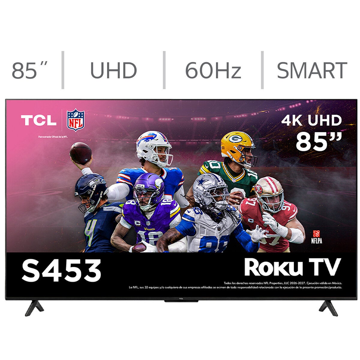 TCL Pantalla 85" UHD 4K Roku TV 85S453 TCL Pantalla 85" UHD 4K Roku TV 85S453