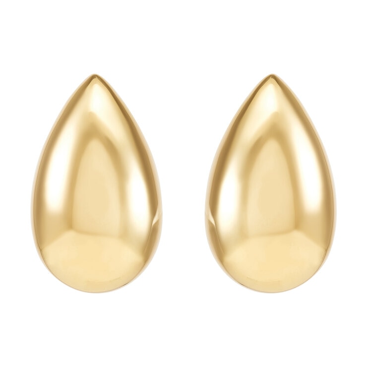 Aretes de Gota de Agua, Oro Amarillo 14K Aretes de Gota de Agua, Oro Amarillo 14K