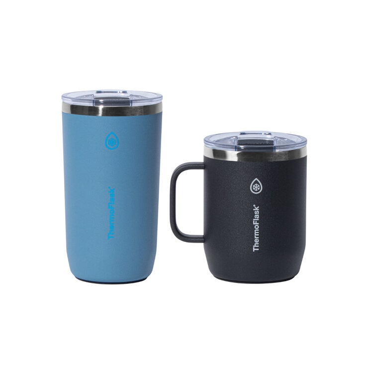 ThermoFlask Juego de 2 Tazas para Café con Aislamiento al Vacío 355 mL / 474 mL, Varios Colores ThermoFlask Juego de 2 Tazas para Café con Aislamiento al Vacío 355 mL / 474 mL, Varios Colores