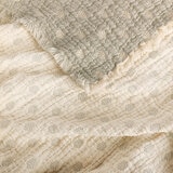 Life Comfort, Frazada Reversible de Algodón, Hojas Verde/ Blanco