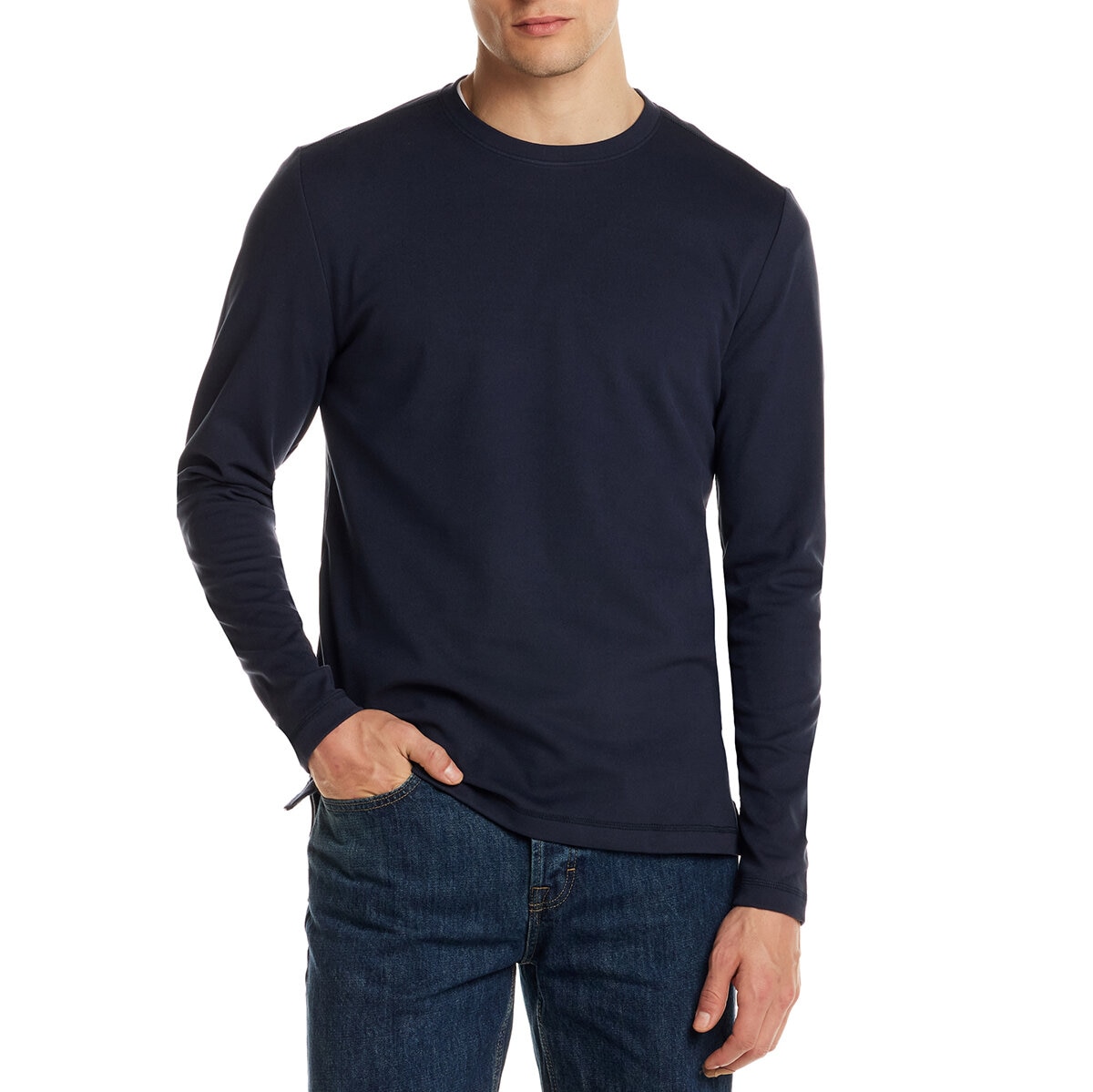 Weatherproof Vintage Playera de manga larga para Caballero Azul Mediana