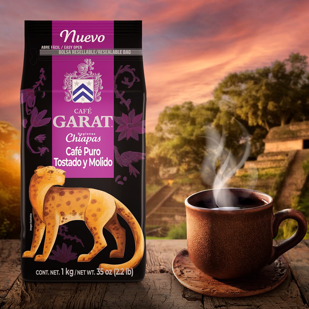 Garat Regiones Chiapas Café Puro Tostado y Molido 1 kg Garat Regiones Chiapas Café Puro Tostado y Molido 1 kg