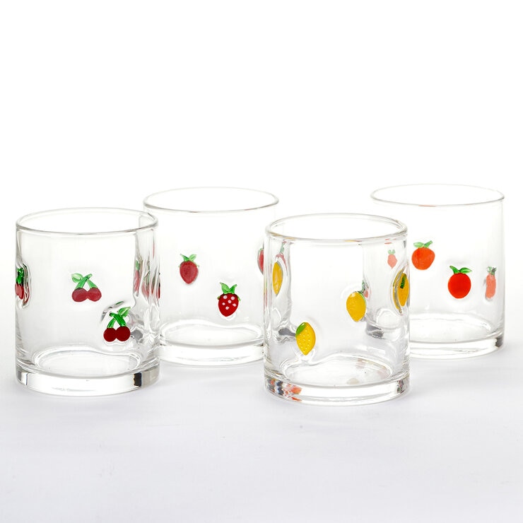 4 Vasos de Cristal con Diseño Artesanal de 414 mL 4 Vasos de Cristal con Diseño Artesanal de 414 mL