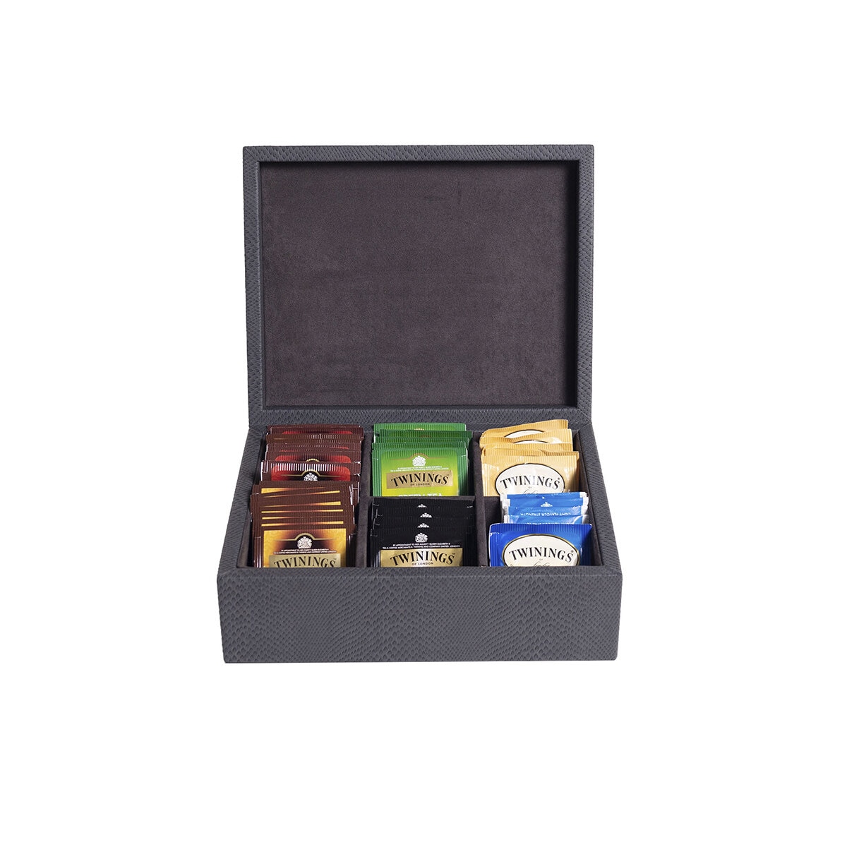 BHOME, Caja Organizadora de Tés, 6 Espacios, Color Gris