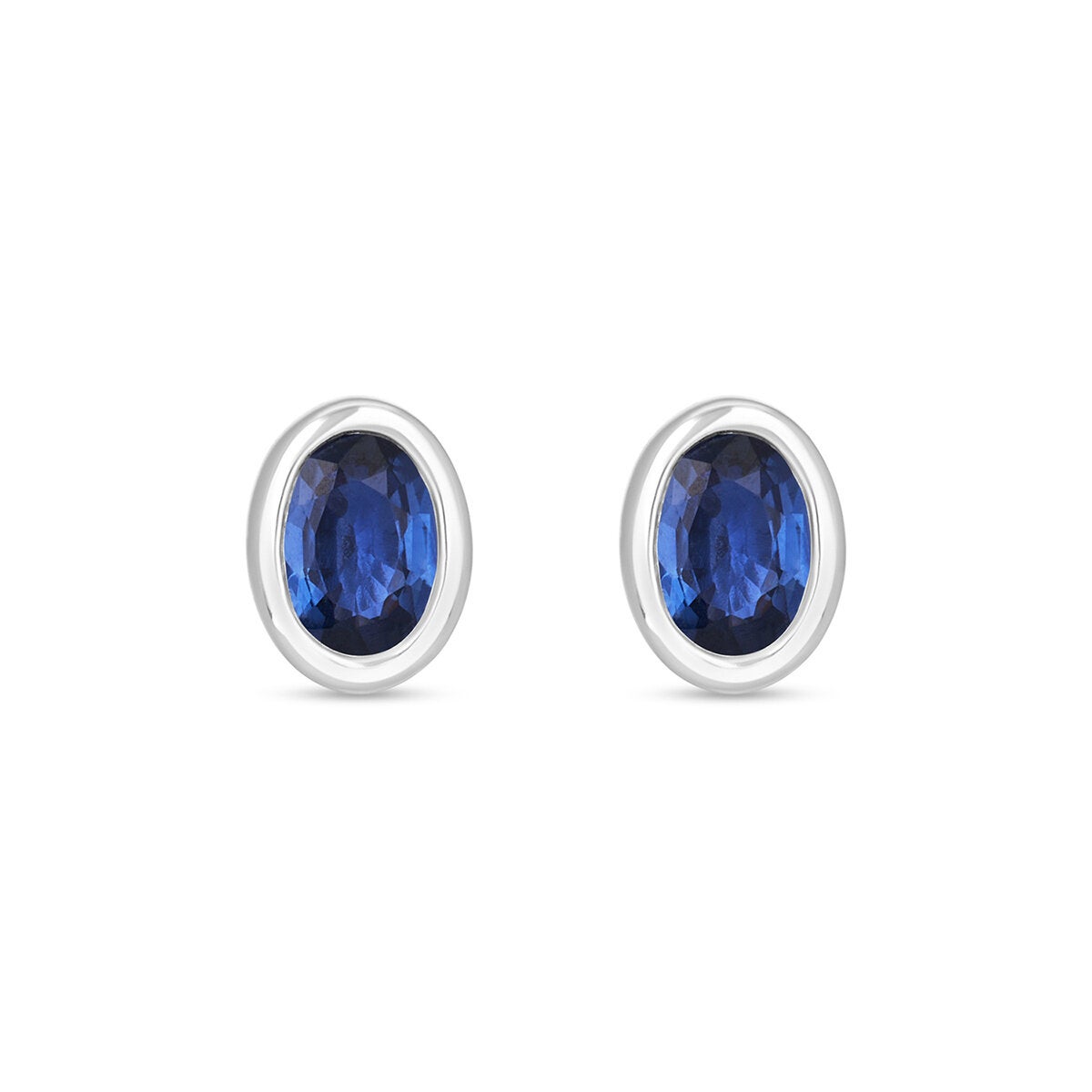 Aretes de Zafiro, Oro Blanco 14K Aretes de Zafiro, Oro Blanco 14K