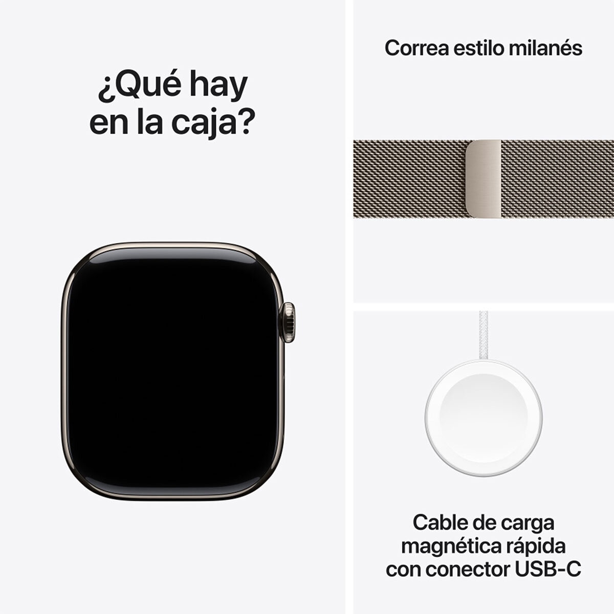 Apple Watch S10 (GPS + Cellular) Caja de titanio natural 46mm con correa Milanese Loop Natural (S/M)