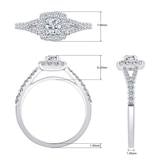 Anillo, 0.60ctw Diamantes, Oro Blanco 14kt