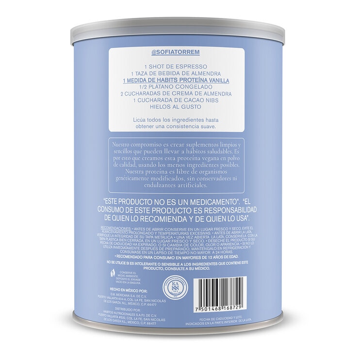 Habits by Not A Fancy Kitchen Proteína Vegetal Vainilla 1.22 kg