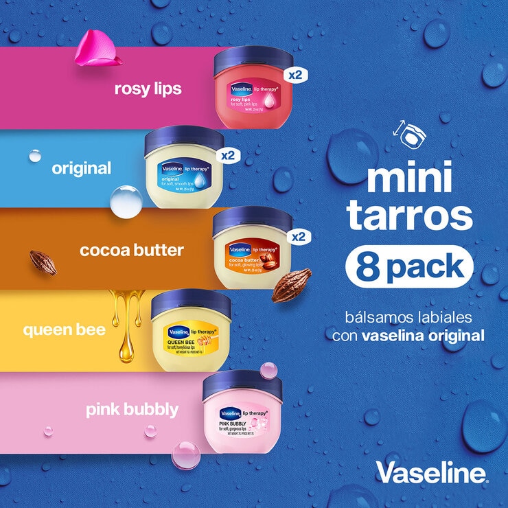 Vaseline Bálsamo para Labios 8 Mini Tarros de 7g c/u Vaseline Bálsamo para Labios 8 Mini Tarros de 7g c/u