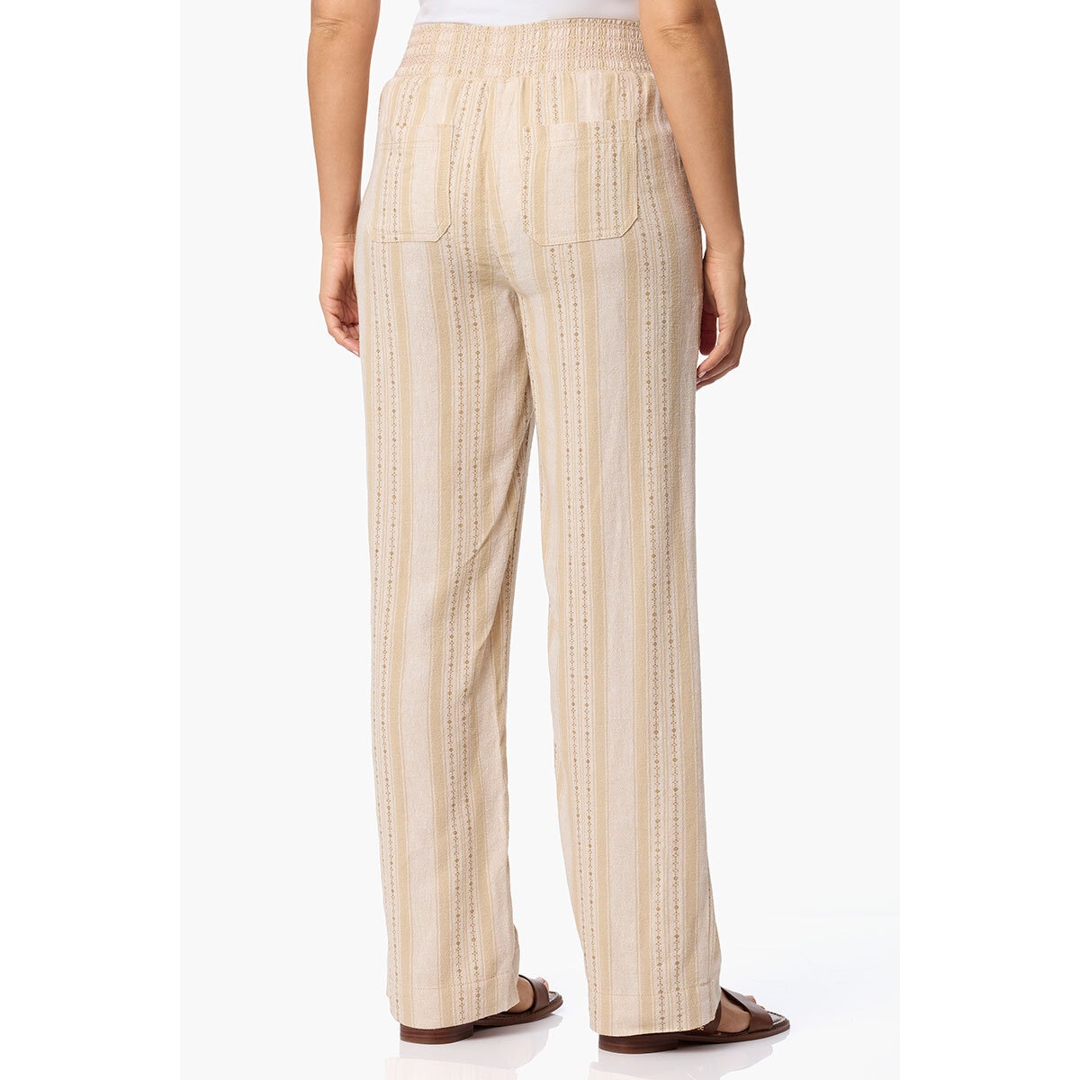 Briggs Pantalones tipo lino para Dama Café Chica