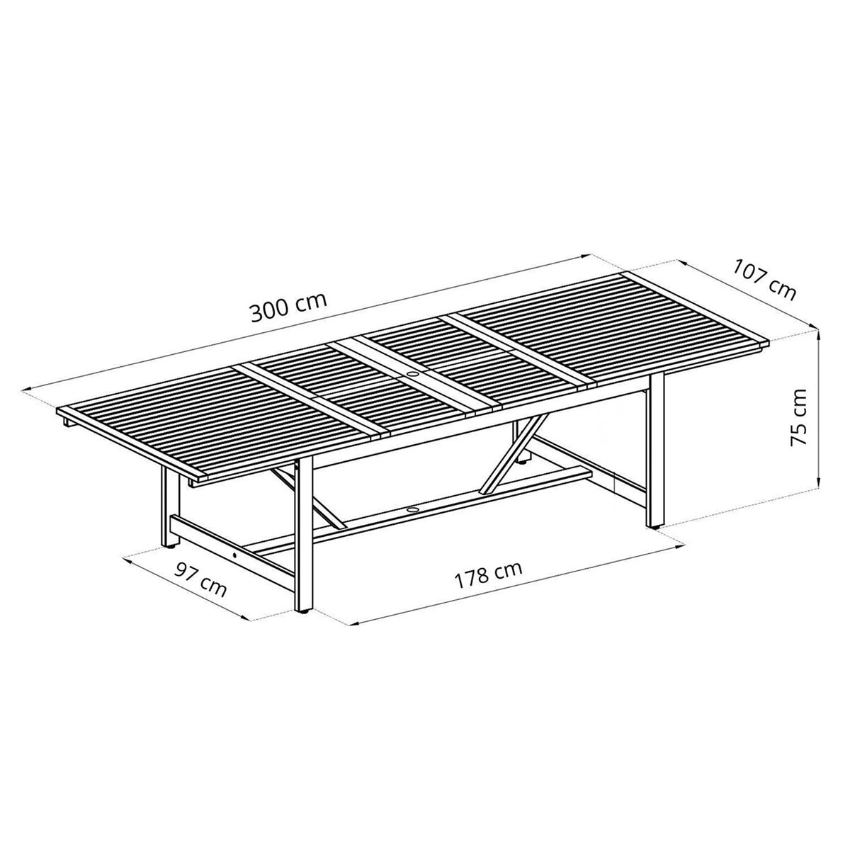 Midtown Concept, Leyland Mesa de Comedor Extensible para Exterior