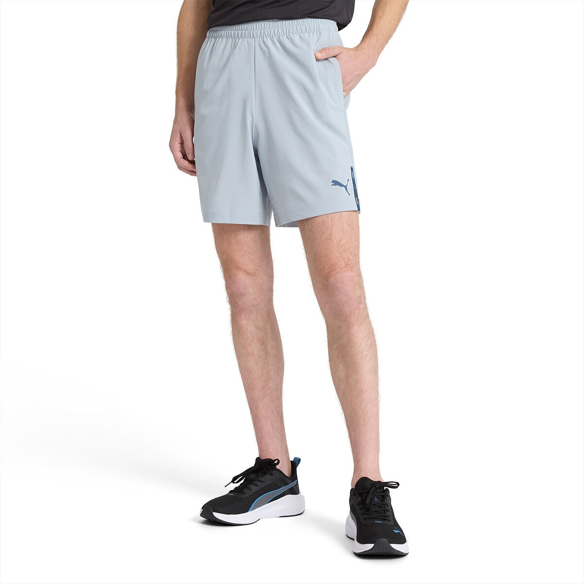Puma Shorts Deportivos para Caballero Gris Chica